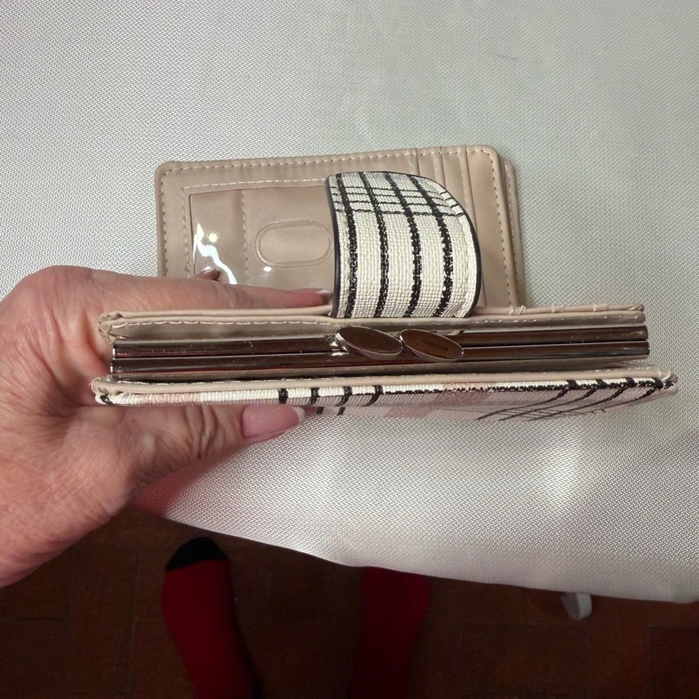 Plaid Wallet in Black, Pink, and Gray NWOT
